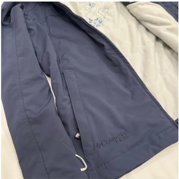 Columbia XCO Interchange Jacket S Blue Solid Outer Floral Liner Full Zip Women’s - Picture 4 of 10